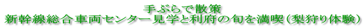 手ぶらで散策 新幹線総合車両センター見学と利府の旬を満喫(梨狩り体験)
